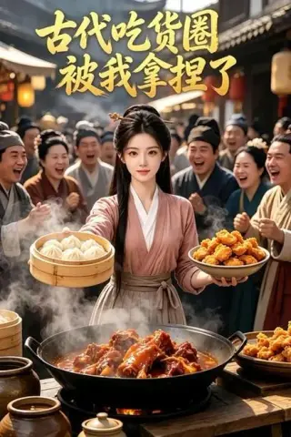 《古代吃货圈被我拿捏了（86集）（夸克网盘）》短剧封面