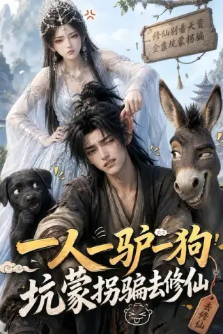《一人一驴一狗坑蒙拐骗去修仙（105集）（夸克网盘）》短剧封面