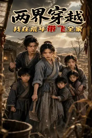 《两界穿越，我在荒年带飞全家（61集）（夸克网盘）》短剧封面