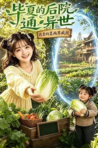 《毕夏的后院通异世，我卖的菜两界疯抢（100集）AI短剧（夸克网盘）》短剧封面