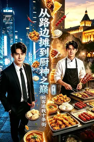 《从路边摊到厨神之巅，顾客追我十条街第二季（81集）（夸克网盘）》短剧封面