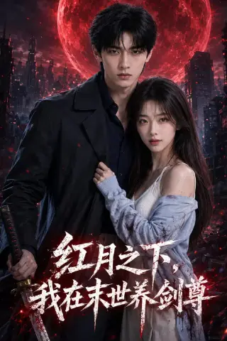 《红月之下，我在末世养剑尊（55集）（夸克网盘）》短剧封面