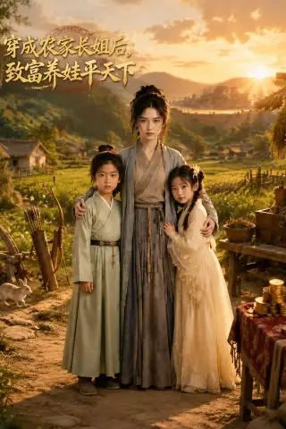 《穿成农家长姐后，致富养娃平天下（95集）（夸克网盘）》短剧封面