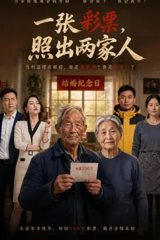 《一张彩票，照出两家人（34集）AI短剧 (2026)》短剧封面