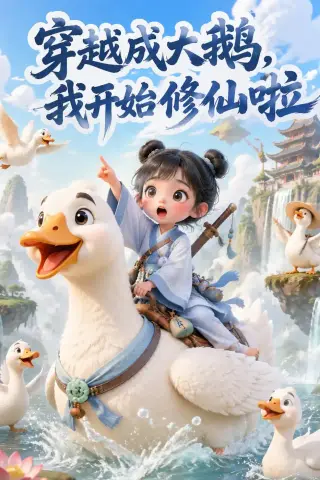 《穿越成大鹅，我开始修仙啦（90集）（夸克网盘）》短剧封面