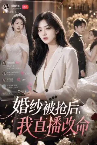 《婚纱被抢后，我直播改命（60集）AI短剧（夸克网盘）》短剧封面