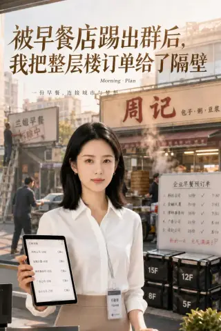 《被早餐店踢出群后，我把整层楼订单给了隔壁（66集）AI短剧（夸克网盘）》短剧封面
