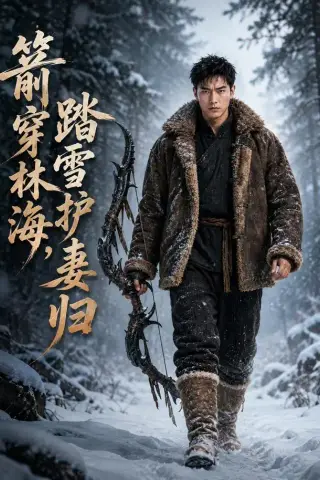 《箭穿林海，踏雪护妻归（49集）AI短剧（夸克网盘）》短剧封面