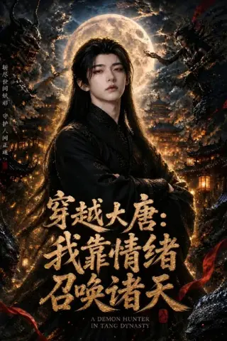 《穿越大唐：我靠情绪召唤诸天（30集）AI短剧（百度网盘）》短剧封面