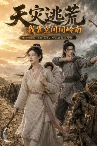 《天灾逃荒：我靠空间闯岭南（55集）AI短剧（夸克网盘）》短剧封面