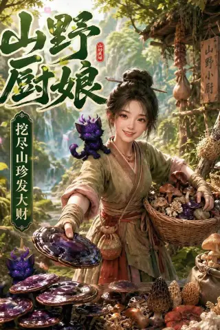 《山野厨娘，挖尽山珍发大财（78集）（夸克网盘）》短剧封面