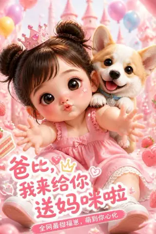 《爸比，我来给你送妈咪啦（89集）（夸克网盘）》短剧封面