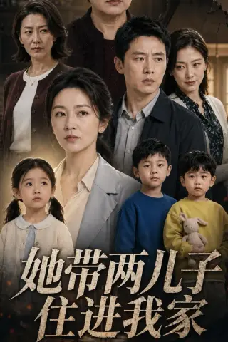《她带两儿子住进我家（78集）AI短剧 (2026)》短剧封面