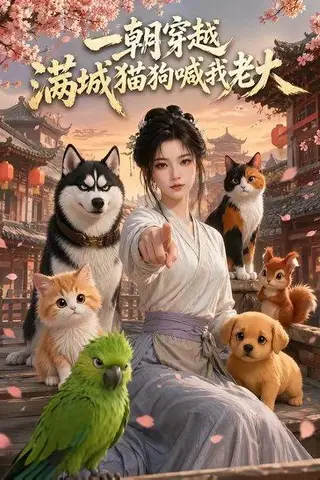 《一朝穿越，满城猫狗喊我老大（103集）（百度网盘）》短剧封面