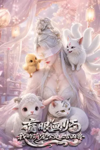 《盲眼画师：我的萌宠全是上古凶兽（60集）AI短剧 (2026)》短剧封面