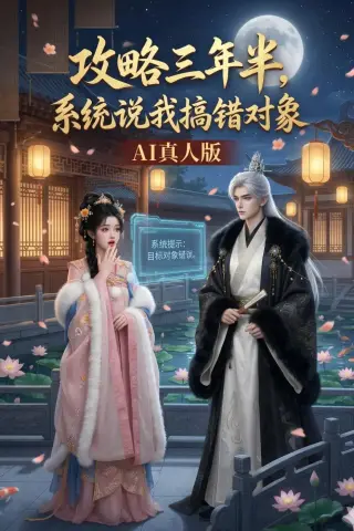 《攻略三年半，系统说我搞错对象AI真人版（76集）（夸克网盘）》短剧封面