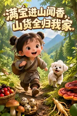 《满宝进山闻香，山货全归我家（203集）（夸克网盘）》短剧封面