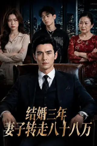 《结婚三年，妻子转走八十八万（44集）AI短剧 (2026)》短剧封面