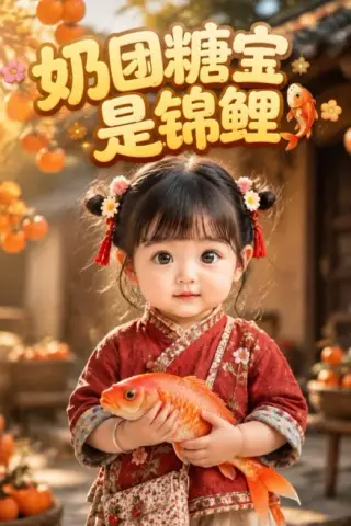 《奶团糖宝是锦鲤（134集）AI短剧（夸克网盘）》短剧封面