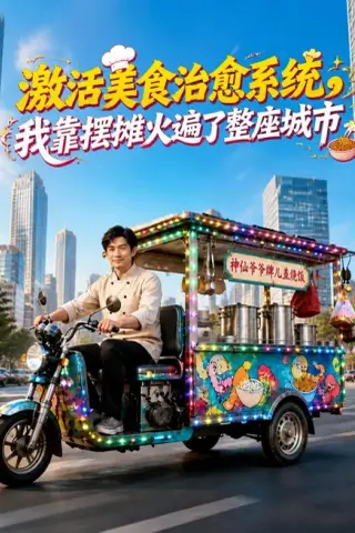 《激活美食治愈系统，我靠摆摊火遍了整座城市（177集）AI短剧（夸克网盘）》短剧封面