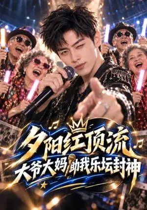 《夕阳红顶流，大爷大妈助我乐坛封神（105集）AI短剧（夸克网盘）》短剧封面