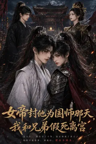 《女帝封他为国师那天，我和兄弟假死离宫（42集）AI短剧（夸克网盘）》短剧封面