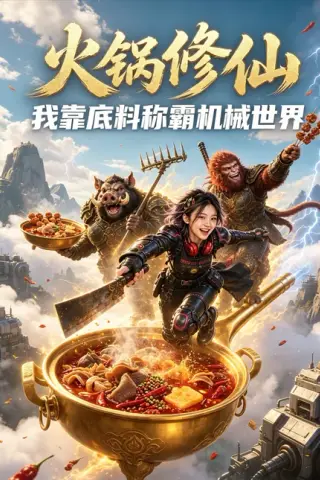 《火锅修仙我靠底料称霸机械世界（34集）AI短剧 (2026)》短剧封面