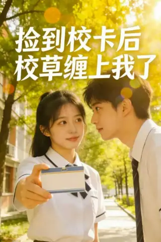 《捡到校卡后校草缠上我了（30集）AI短剧 (2026)》短剧封面