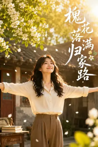 《槐花落满归家路（79集）AI短剧（夸克网盘）》短剧封面