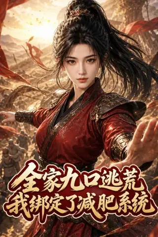 《全家九口逃荒，我绑定了减肥系统（105集）（夸克网盘）》短剧封面