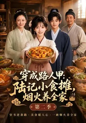 《穿成路人甲：陆记小食摊，烟火养全家第二季（70集）（夸克网盘）》短剧封面