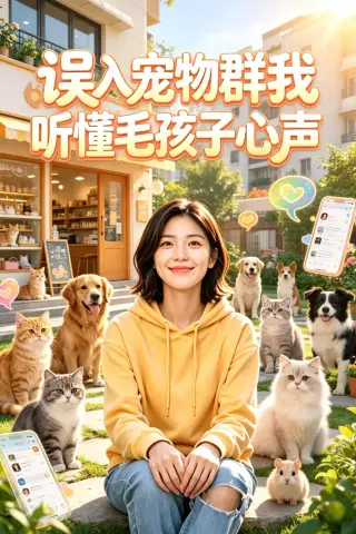 《误入宠物群我听懂毛孩子心声（33集）AI短剧 (2026)》短剧封面