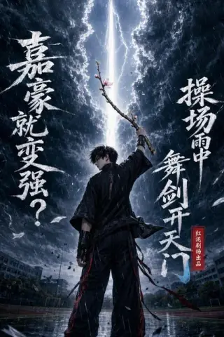 《嘉豪就变强？操场雨中舞剑开天门（68集）（夸克网盘）》短剧封面