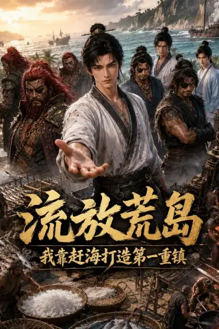 《流放荒岛？我靠赶海打造第一重镇（70集）AI短剧（夸克网盘）》短剧封面