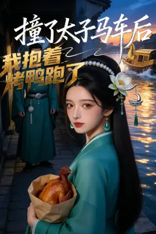 《撞了太子马车后，我抱着烤鸭跑了（50集）（夸克网盘）》短剧封面