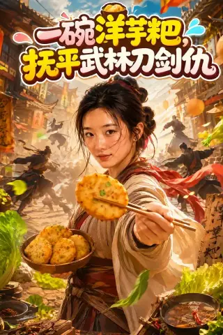 《一碗洋芋粑，抚平武林刀剑仇（104集）（夸克网盘）》短剧封面