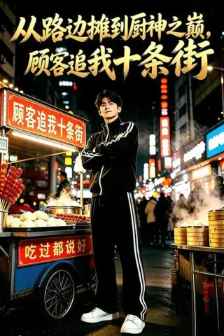 《从路边摊到厨神之巅，顾客追我十条街第一季（69集）（夸克网盘）》短剧封面
