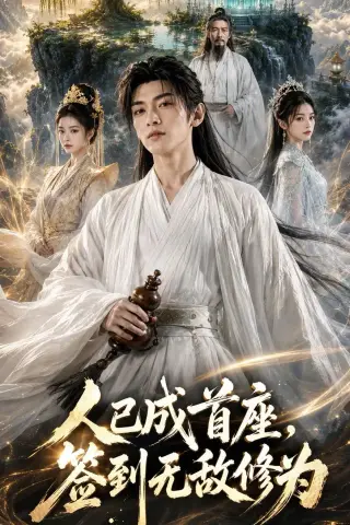 《人已成首座，签到无敌修为（71集）（夸克网盘）》短剧封面