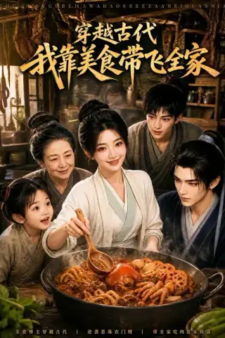 《穿越古代，我靠美食带飞全家（100集）（夸克网盘）》短剧封面