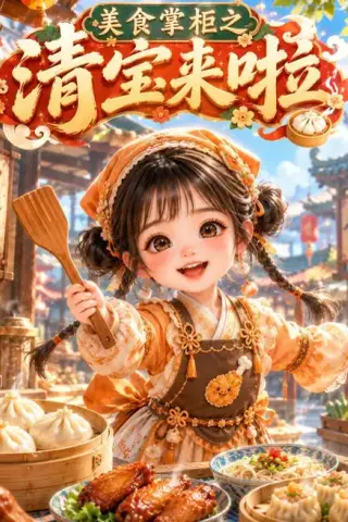 《美食掌柜之清宝来啦（132集）（夸克网盘）》短剧封面