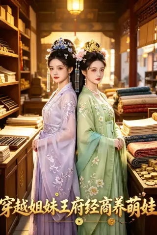 《穿越姐妹王府经商养萌娃（50集）AI短剧 (2026)》短剧封面