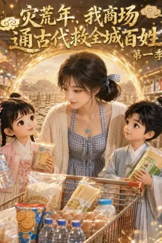 《灾荒年，我商场通古代救全城百姓第一季（123集）（夸克网盘）》短剧封面
