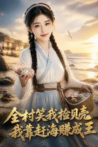 《全村笑我捡贝壳，我靠赶海赚成王（56集）AI短剧（夸克网盘）》短剧封面