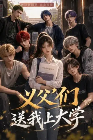 《义父们送我上大学（77集）AI短剧（夸克网盘）》短剧封面