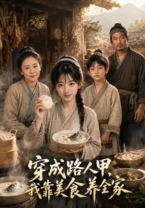 《穿成路人甲，我靠美食养全家（62集）（夸克网盘）》短剧封面