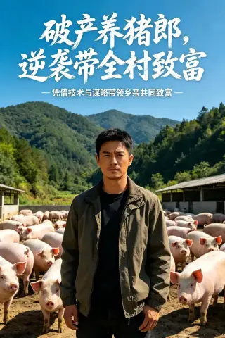 《破产养猪郎，逆袭带全村致富（42集）Ai短剧（夸克网盘）》短剧封面