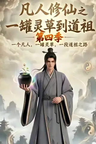 《凡人修仙之一罐灵草到道祖第四季（65集）AI短剧 (2026)》短剧封面