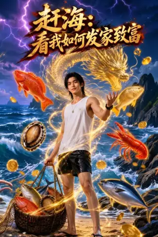 《赶海：看我如何发家致富（77集）AI短剧（夸克网盘）》短剧封面
