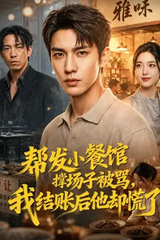 《帮发小餐馆撑场子被骂，我结账后他却慌了（71集）AI短剧（夸克网盘）》短剧封面