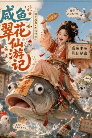 《咸鱼翠花仙游记（53集）（夸克网盘）》短剧封面